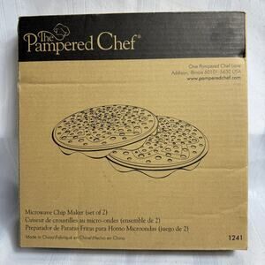 Pampered Chef Microwave Chip Maker Set of 2 With Original Box & Instructions NIB